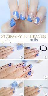 Stairway To Heaven Nails Striping Tape Nail Art Tutorial Nails Diy Nails Nail Art Tutorial Tape Nail Art