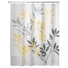 Interdesign Leaves Fabric Shower Curtain Standard 72 X 72 Yellow Gray Walmart Com In 2020 Yellow Shower Curtains Fabric Shower Curtains Tree Shower Curtains