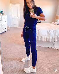 I Saw My Friend Wear Figs Joggers With White Adidas So I Bought Figs Joggers With White Adidas M Medical Scrubs Outfit Scrubs Outfit Nurse Outfit Scrubs