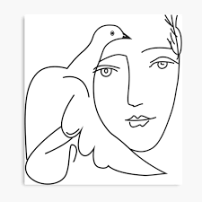 In 1900, pablo picasso traveled to paris to cover the exposition universelle for barcelona's cataluaya journal. Pablo Picasso Frau Mit Taube Picasso Friedenszeichnung Leinwanddruck Von Artswag Redbubble