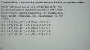 Check spelling or type a new query. Tutorial Program Linier 7 Menentukan Model Matematika Dari Suatu Permasalahan Matematika Sma Youtube