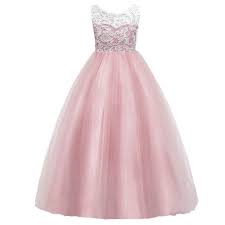 Amazon Com Huanqiue Girls Lace Wedding Party Dress Bridesmaid Flower Girl Maxi Dresses Clothing Flower Girl Maxi Dress Bridesmaid Dresses Lace Weddings