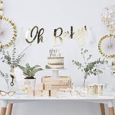 Our Oh Baby Range Of Baby Shower Supplies Are Perfect For Mixing And Matching Choose From White G Neutral Baby Shower Cute Baby Shower Ideas Blue Baby Shower