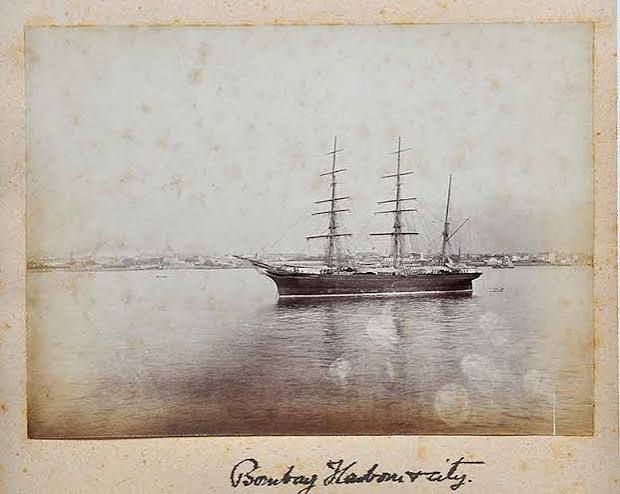 Ship At Bombay Harbour And City, 1880 Photo - Past-India
