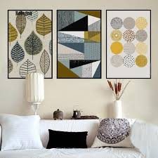For easy painting ideas that don t require previous art training make this cool canvas art idea for your bathroom bedroom kitchen or living room. Bo Leaves Geometry Home Modern Canvas Wall Art Painting Living Room Decor Shopee Philippines