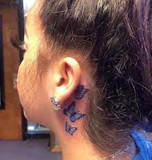 Pin By Cx Minni On Tattoos Neck Tattoos Women Small Neck Tattoos Butterfly Neck Tattoo