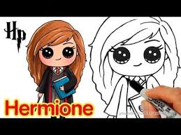 Chaque jour, ils partagaient un dessin inspiré par la série. Follow Along To Learn How To Draw Hermione Granger From J K Rowling Harry Potter Step By Step This Is A Chibi Ver Dessin Dessin Harry Potter Dessins Faciles