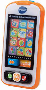 Amazon Com Vtech Touch And Swipe Baby Phone Orange Toys Games