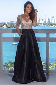 Black Jeweled Top Maxi Dress With Pockets Black Tie Wedding Guest Dress Black Wedding Guest Dresses Black Tie Dress