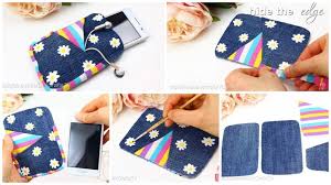 This special phone case will guarantee prying eyes ;)it's a perfect birthday gift for your female friendcabochons from ebay: Phone Case Tutorial From Scratch Out Of Old Jeans Simple Craft Ideas