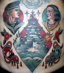 This thoughtfultattoos post breaks out of these cliché ideas and gives you 21 wonderful designs along with their meanings. 40 Battleship Tattoo Designs For Men Manly Ink Ideas Navy Tattoos Ship Tattoo Tattoo Designs Men