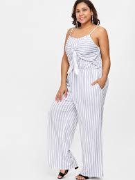 Black And White Striped Romper Plus Size Plus Size Wide Leg Striped Jumpsuit Ad Sponsored Wide Size Leg Jumpsuit Striped Striped Jumpsuit Cheap Jumpsuits Plus Size Dresses