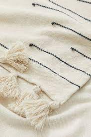 cotton blend throw light beige patterned home all h m us bohem ic tasarim dikis bohem