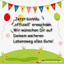 Glückwünsche Zum 18 Geburtstag Geburtstagswuenschewiki