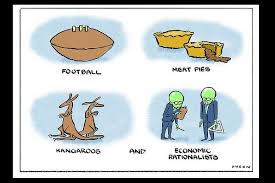 Football Meat Pies Kangaroos And Economic Rationalists Cartoon By Andrew Dyson Meat Pie Kangaroo Cartoon
