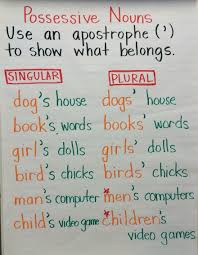 Anchor Chart For Possessive Nouns Grammar Lessons