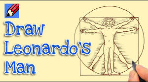 How To Draw Leonardo Da Vinci S Vitruvian Man Real Easy Step By Step Da Vinci Vitruvian Man Vitruvian Man Leonardo Da Vinci