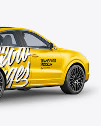 Download Coupe Crossover Suv Mockup Back Half Side View In Vehicle Mockups On Yellow Images Object Mockups PSD Mockup Templates