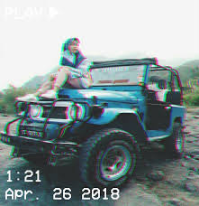 M O O N V E I N S 1 0 1 Vhs Aesthetic Glitch Car Truck Girl Sky Mountains Blue Aesthetic Pictures Blue Aesthetic Bad Photos