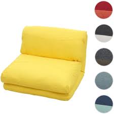 Convertibles, lits matelas de qualité. Mendler Poltrona Letto Pouf Relax Hwc E68 Trasformabile Tessuto Giallo Eprice