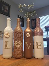 Rose Gold Und Weiss Hochzeit Wein Flasche Herzstucke Dekorative Weinflaschen Weinflasche Herzstuck Und Diy Weinflasche
