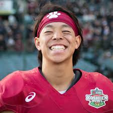 Jintaro Imada 今田甚太郎 of @ritsumeikanpanthers happy after his team won a  first national championship in nine years. #collegefootball #立命館大学パンサーズ  #RitsumeikanPanthers #アメフト #アメリカンフットボール #甲子園ボウル #KoshienBowl