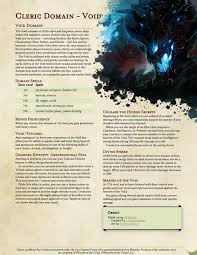 Void Domain V2 Homebrew Cleric Domain Unearthedarcana Dnd Dragons Dungeons And Dragons Classes D D Dungeons And Dragons