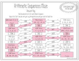 Arithmetic Sequences Maze Worksheet Exponential Mathematics Worksheets Equations