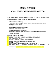 Check spelling or type a new query. Tugas Mandiri Manajemen Keuangan Lanjuta