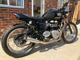 All our motorcycles works are based on triumph modern classics. Triumph Bonneville T100 Street Tracker Flat Track Custom Thecustommotorcycle Co Uk Triumph Bonneville Triumph Bonneville T100 Street Tracker