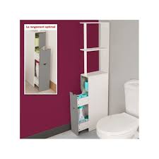 Il peut servir pour décorer, mais aussi pour son côté pratique. Meuble Wc Etagere Bois 3 Portes Blanc Et Gris Id Market