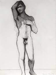 Untitled Drawing (Standing Nude, Arm on Head) | WILLIAM THEOPHILUS BROWN |  Heather James