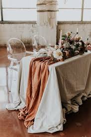 Terracotta Cheesecloth Table Runner Copper Wedding Decor Rustic Wedding Decor Fall Wedding Decorations
