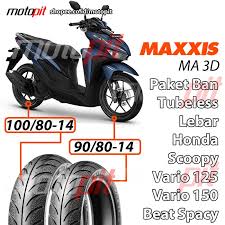 Dan usahakan kenaikan ukuran ban hanya 1 atau paling maksimal 2 . Maxxis Paket Ma 3d Diamond Ban Lebar Vario 150 125 Sepasang 90 80 14 100 80 14 Beat Spacy Scoopy Shopee Indonesia