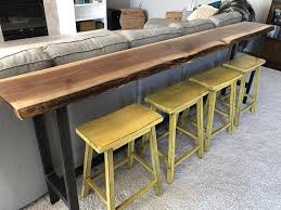 Sofa Table Home Bar Top Table Live Edge Bar Table Black Walnut Natural Edge Slab Rustic Industrial Farmhous Bar Top Tables Live Edge Dining Table Live Edge Bar