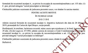 = modificarea cursului acesteia care consta in inlaturarea prescriptiei scursa inainte de aparitia unei cauze de intrerupere si inceperea unei alte. Revolutie Pe Prescriptie Ccr Poate Pune Capat Santajelor Procurorilor Care Fabrica Dosare Si Le Tin In Sertar La Adapostul Prevederilor Privind Prescriptia Pentru A Le Activa La Momentul Potrivit Inalta Curte