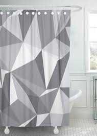 Trending Grey Geometric Shower Curtain Geometric Shower Curtain Shower Curtain Decor Elegant Shower Curtains