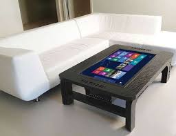 Desks & computer tables : Table Top Tablets This Coffee Table Touchscreen Is A Durable Surface And Giant Computer In One Coffee Table Computer Touch Screen Table Coffee Table