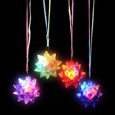 Light Up Flashing Star Spike Led Ball Pendant Necklace Flashing Panda