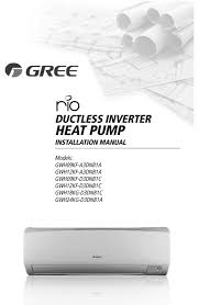 Gree Gwh09kf A3dnb1a Installation Manual Pdf Download Manualslib