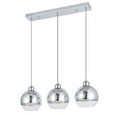 Shengqing 3 Light Mini Globe Pendant Light Modern Kitchen Island Lighting Long Base Mirror Ball Pendant Lighting Fixture In Polished Chrome Finish With Hand Blown Glass Description Exquisite And Stylish Glass Globe Pendant Lighting