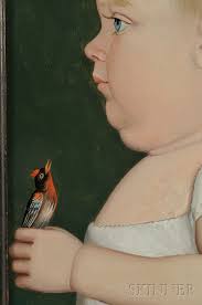 Sold at auction Benjamin Greenleaf (Massachusetts/New Hampshire, 1769-1821)  Portrait of George Brackett of Randolph, Vermont, Age 11 Months, Holding a  Auction Number 2680B Lot Number 12