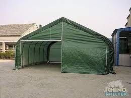 Rhino Shelter 22x24x12 Two Car Garage Original Shelters Vinyl Sheds Plastic Sheds Metal Shed