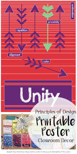 Unity Principles Of Design Printable Poster Your Visual Art Classroom Decor Art Classroom Decor Principles Of Design Art Classroom