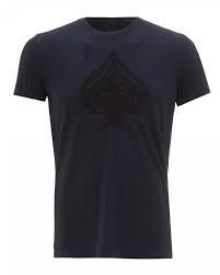 Mens Ace Of Spades T Shirt Navy Blue Tee