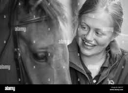 Blonde horse Banque d'images noir et blanc