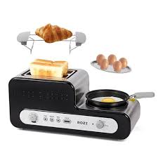 Rozi Machine A Pain Grille Pain En Acier Inoxydable Avec Poele Noir Achat Vente Machine A Pain Cdiscount