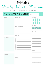 Daily Work Planner Daily Planner Work Organizer Printable Etsy Daily Work Planner Work Planner Daily Planner