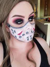 Jason Half Face Glam Makeup Halloween Makeup Diy Half Face Halloween Makeup Halloween Makeup Looks