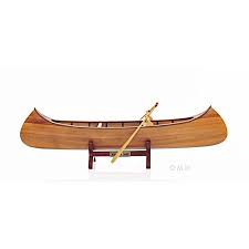 Indian Girl Canoe | Table Top Decor, Brown Wood, Wood Model